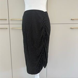Nanette Lepore Black and White Ruched Cocktail Skirt